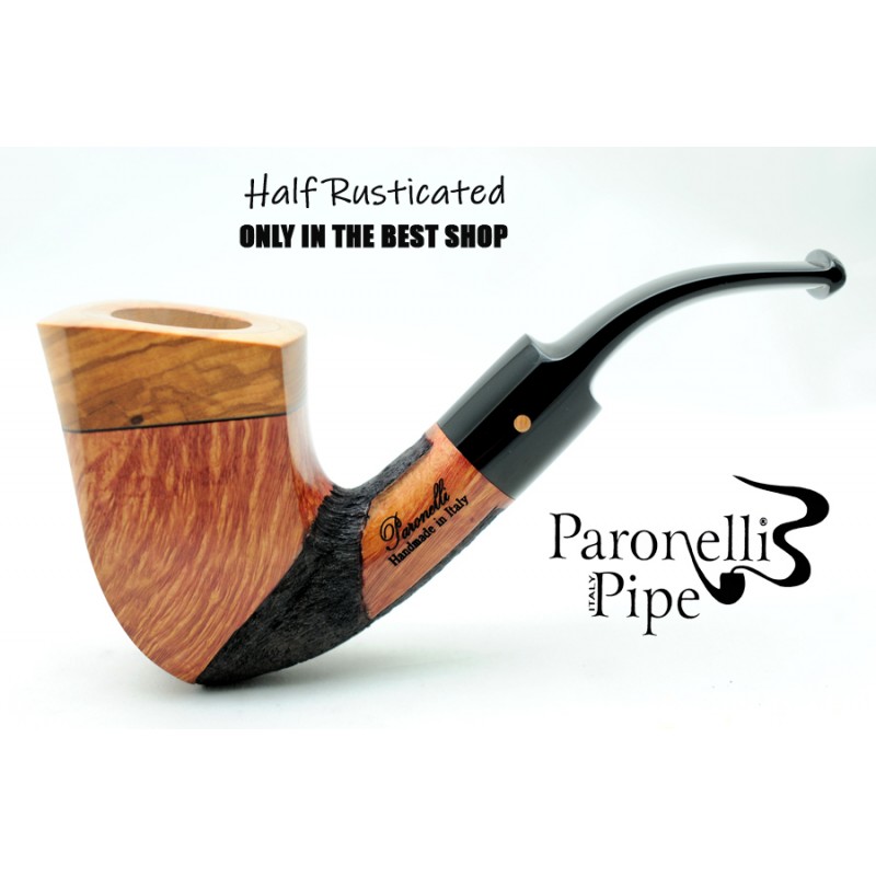 Briar pipe Paronelli HALF RUSTICATED handmade