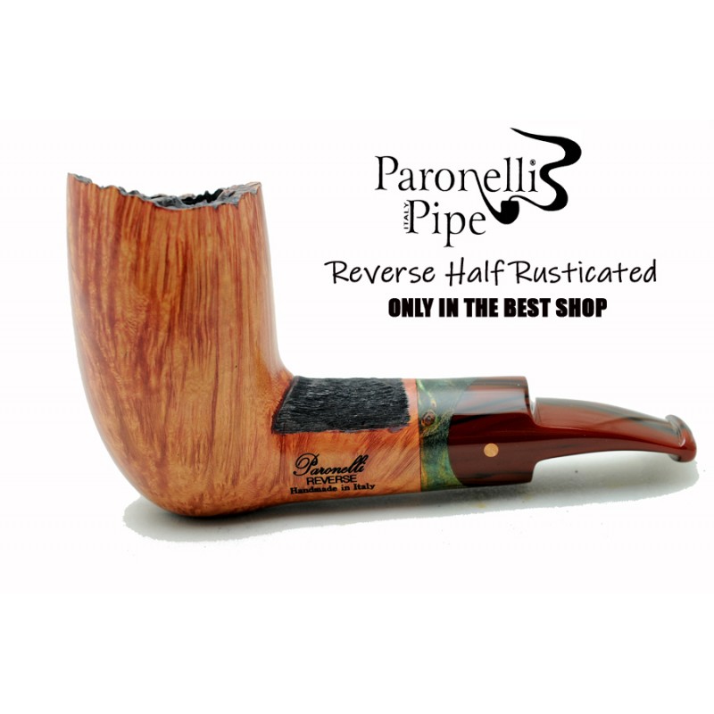 Briar pipe Paronelli REVERSE HALF RUSTICATED handmade