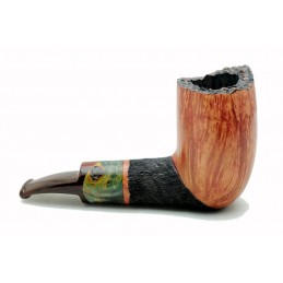 Briar pipe Paronelli REVERSE HALF RUSTICATED handmade