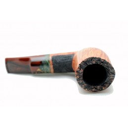 Briar pipe Paronelli REVERSE HALF RUSTICATED handmade