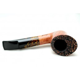 Briar pipe Paronelli REVERSE HALF RUSTICATED handmade