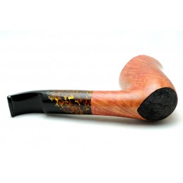 Briar pipe Paronelli REVERSE HALF RUSTICATED handmade