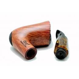 Briar pipe Paronelli REVERSE HALF RUSTICATED handmade