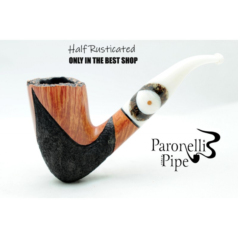 Briar pipe Paronelli HALF RUSTICATED handmade