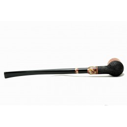 Pipa Paronelli radica CHURCHWARDEN HALF RUSTICATED fatta a mano