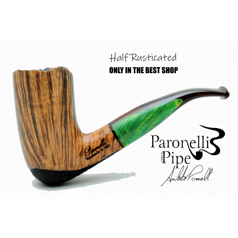 Briar pipe Paronelli HALF RUSTICATED handmade