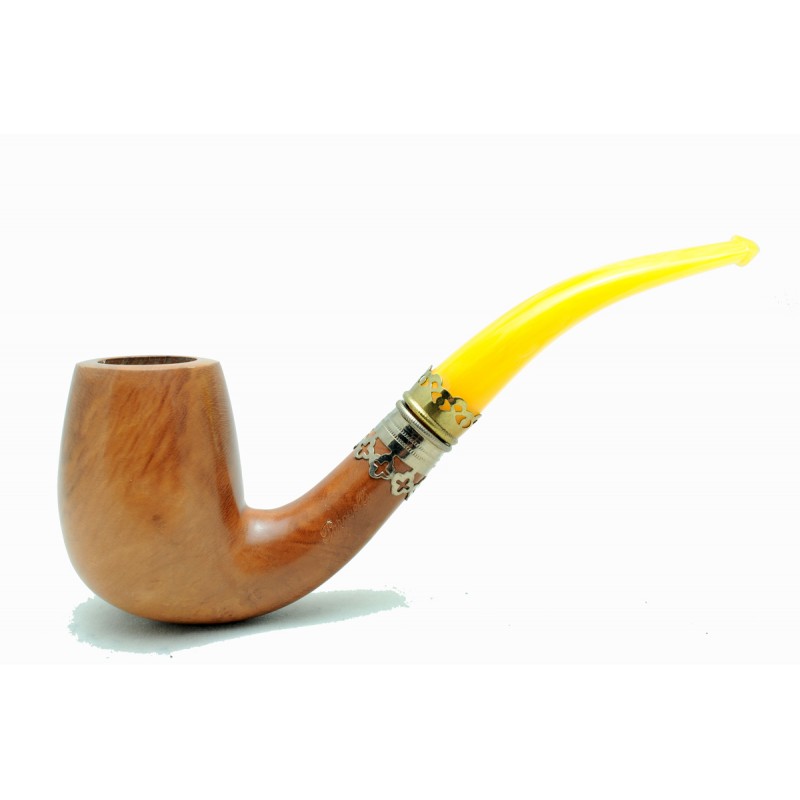 Pipa radica e ambra curva anno 1950 by Paronelli Pipe