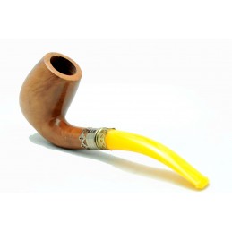 Pipa radica e ambra curva anno 1950 by Paronelli Pipe