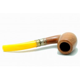 Pipa radica e ambra curva anno 1950 by Paronelli Pipe