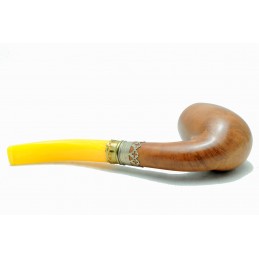 Pipa radica e ambra curva anno 1950 by Paronelli Pipe