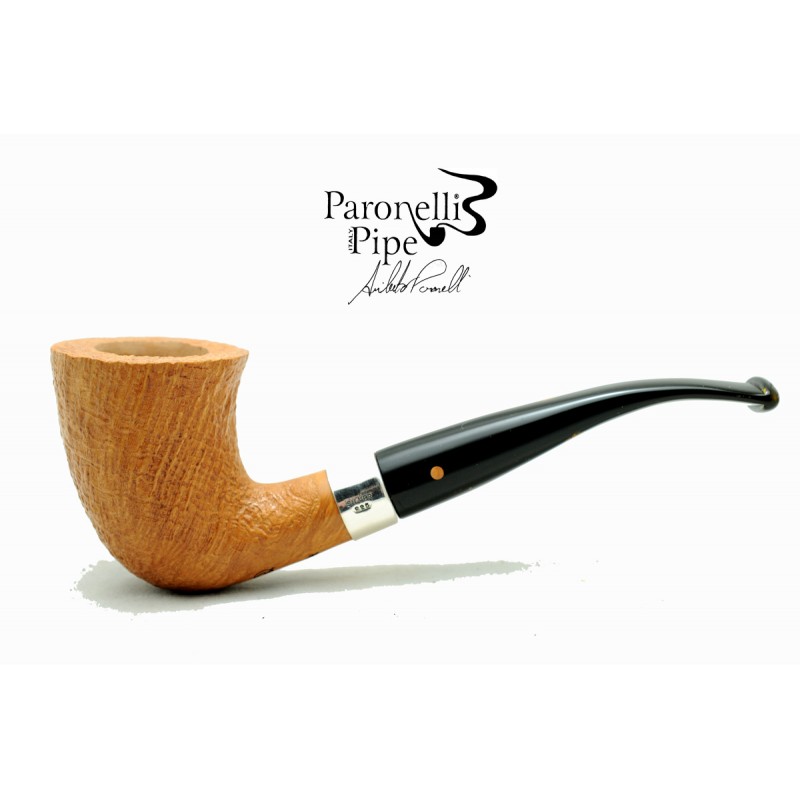 Briar pipe Paronelli half bent sandblast natural handmade