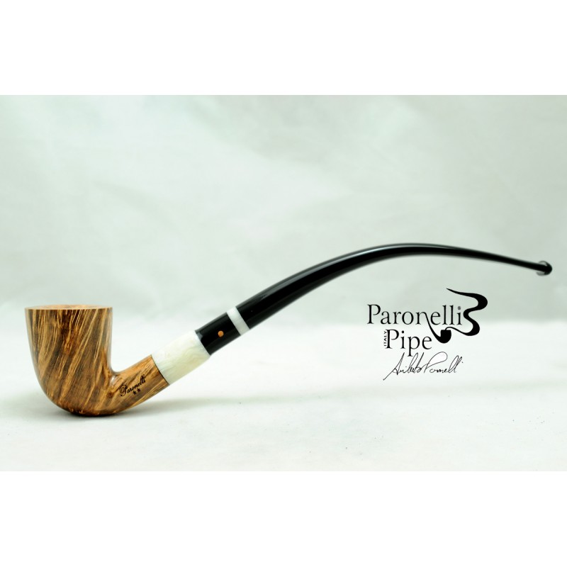 Briar pipe Paronelli bent churchwarden handmade with double mouthpiece