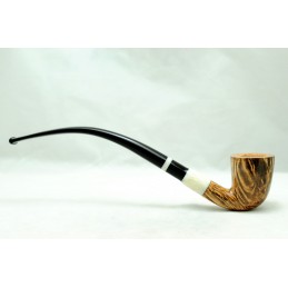 Pipa Paronelli radica curva churchwarden fatta a mano con doppio bocchino