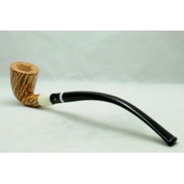 Pipa Paronelli radica curva churchwarden fatta a mano con doppio bocchino