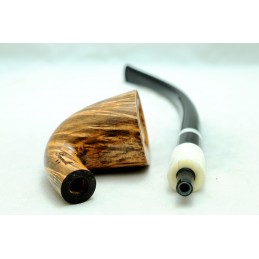 Briar pipe Paronelli bent churchwarden handmade with double mouthpiece