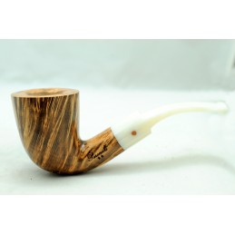 Briar pipe Paronelli bent churchwarden handmade with double mouthpiece