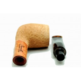 Briar pipe Paronelli bent 9mm rusticated natural handmade