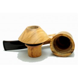 Olive wood pipe Paronelli CALABASH bent handmade