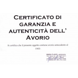 Certificato autenticità avorio