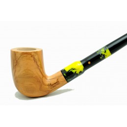 Wild olive wood pipe Paronelli churchwarden handmade double mouthpiece