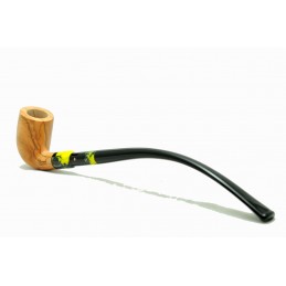 Wild olive wood pipe Paronelli churchwarden handmade double mouthpiece