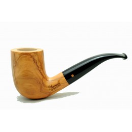 Wild olive wood pipe Paronelli churchwarden handmade double mouthpiece