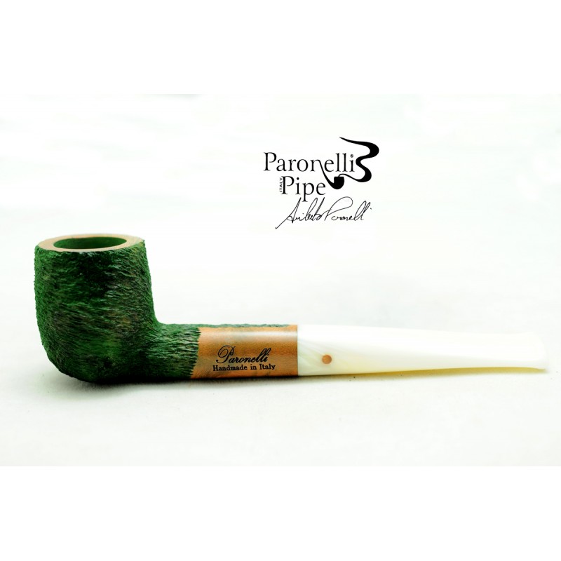 Kit my first briar pipe Paronelli billiard rusticated forest green