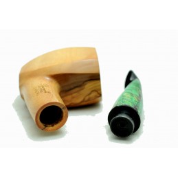 Wild olive wood pipe Paronelli REVERSE bent handmade