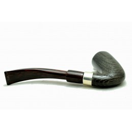 Bog Oak 5000 years pipe Paronelli Toscano handmade with silver ring 925