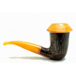 Briar pipe Paronelli CALABASH half bent sandblast handmade