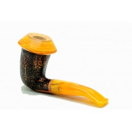 Briar pipe Paronelli CALABASH half bent sandblast handmade