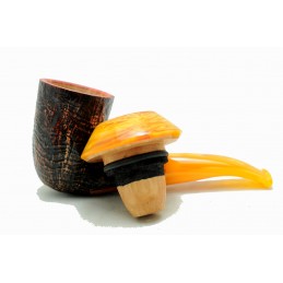 Briar pipe Paronelli CALABASH half bent sandblast handmade