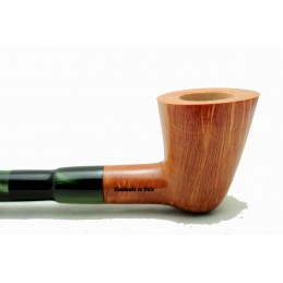 Pipa Paronelli radica semicurva churchwarden fatta a mano con doppio bocchino