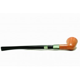 Pipa Paronelli radica semicurva churchwarden fatta a mano con doppio bocchino