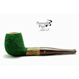 Briar pipe Paronelli apple 9mm rusticated green handmade