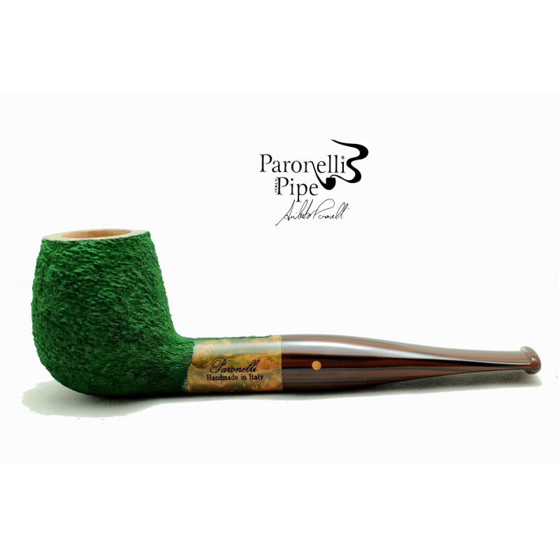 Briar pipe Paronelli apple 9mm rusticated green handmade