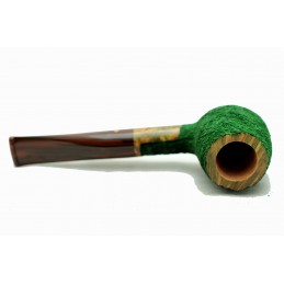 Briar pipe Paronelli apple 9mm rusticated green handmade