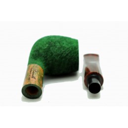 Briar pipe Paronelli apple 9mm rusticated green handmade