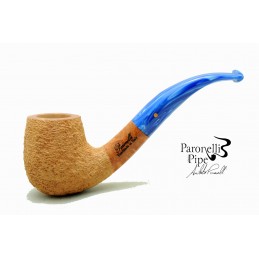 Briar pipe Paronelli bent 9mm filter rusticated natural handmade