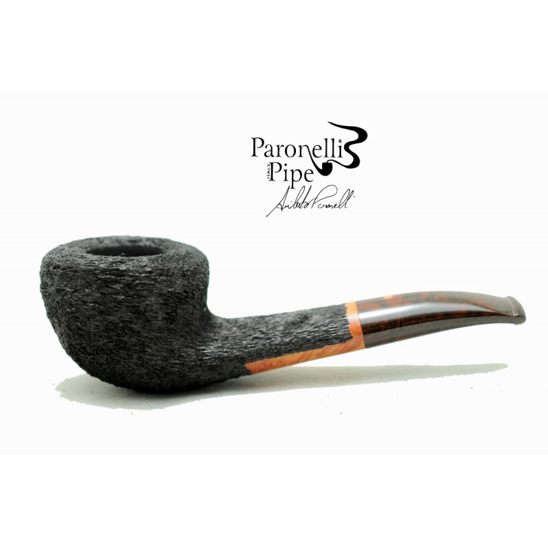 Briar pipe Paronelli half bent freeshape rusticated handmade