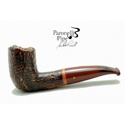 Briar pipe Paronelli REVERSE half bent sandblast handmade