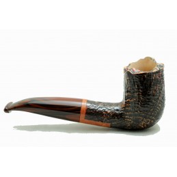 Briar pipe Paronelli REVERSE half bent sandblast handmade