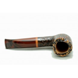 Briar pipe Paronelli REVERSE half bent sandblast handmade