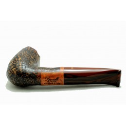 Briar pipe Paronelli REVERSE half bent sandblast handmade