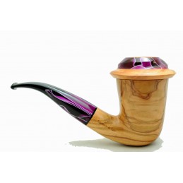 Olive wood pipe Paronelli CALABASH bent handmade