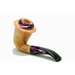 Olive wood pipe Paronelli CALABASH bent handmade