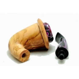 Olive wood pipe Paronelli CALABASH bent handmade