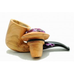 Olive wood pipe Paronelli CALABASH bent handmade