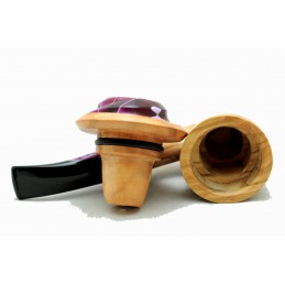 Olive wood pipe Paronelli CALABASH bent handmade