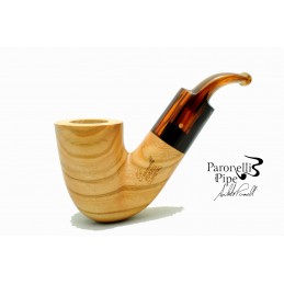 Wild olive wood pipe Paronelli REVERSE chubby bent handmade